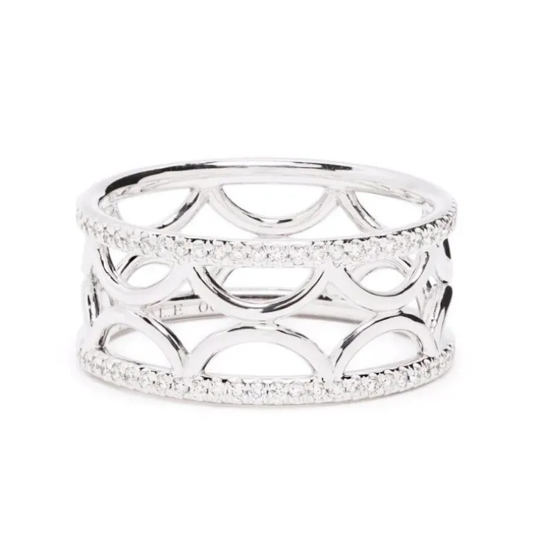 Bague bandeau Perpétuel.le semi-pavée