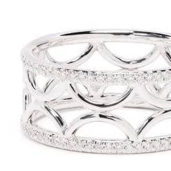 Bague bandeau Perpétuel.le semi-pavée