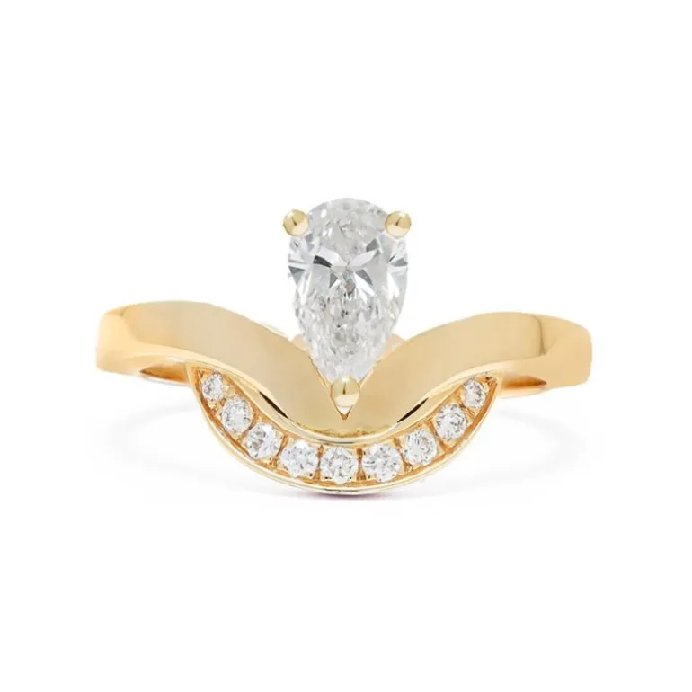 Bague Emblème 0.5ct Poire semi-pavée