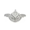 Bague Embl&egrave;me 0.7ct Princesse pav&eacute;e