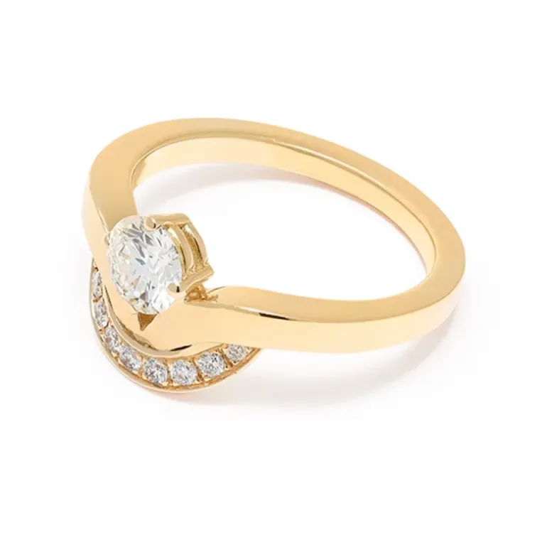 Bague Emblème 0.5ct semi-pavée