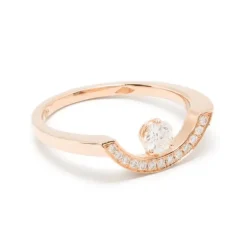 Bague Intrépide grand arc 0.25ct pavée