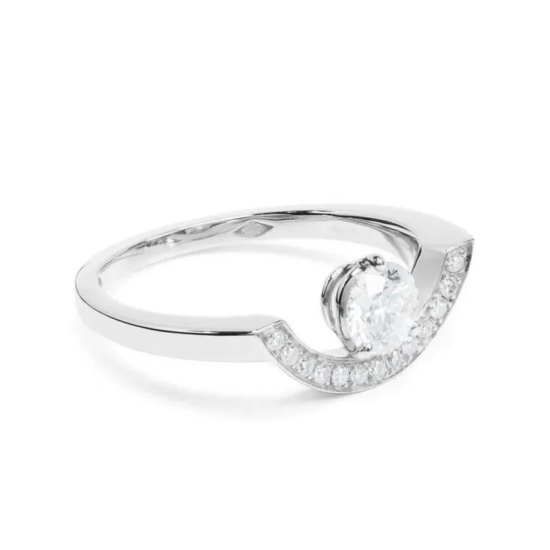 Bague Intrépide grand arc 0.5ct pavée
