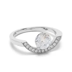 Bague Intrépide grand arc 1ct pavée