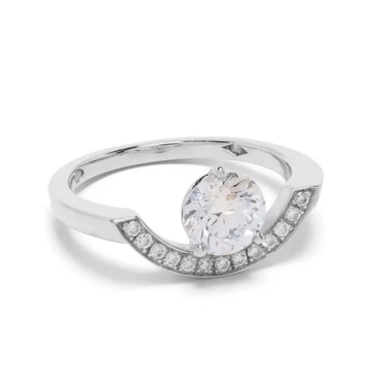 Bague Intrépide grand arc 1ct pavée