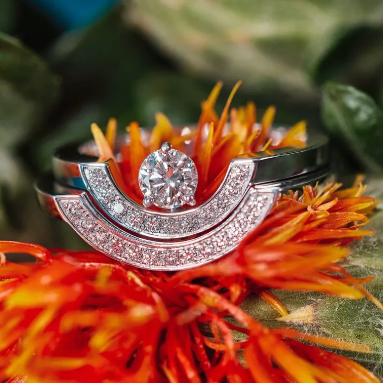 Bague Intrépide grand arc pavée