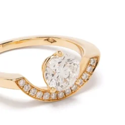 Bague Intr&eacute;pide grand arc 1ct pav&eacute;e