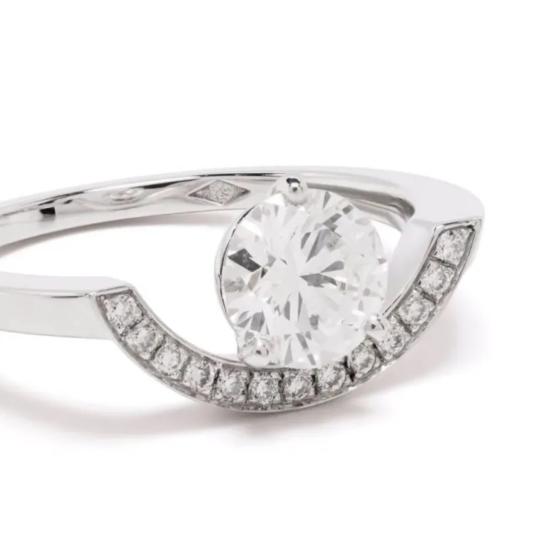 Bague Intrépide grand arc 1ct pavée
