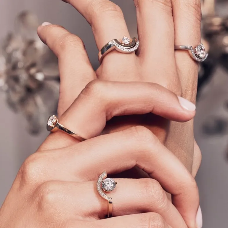 Bague Intrépide grand arc 0.5ct pavée