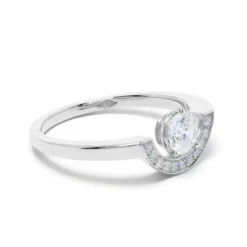 Bague Intr&eacute;pide petit arc 0.5ct pav&eacute;e