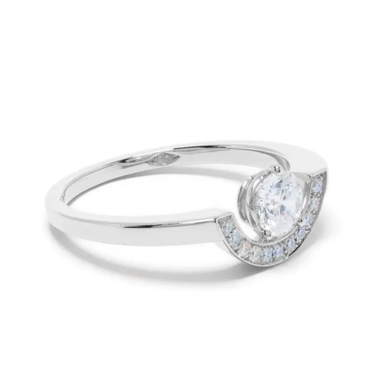 Bague Intrépide petit arc 0.5ct pavée