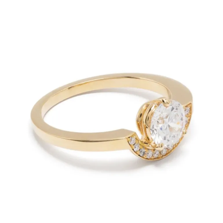 Bague Intrépide petit arc 1ct pavée