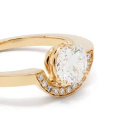 Bague Intr&eacute;pide petit arc 1ct pav&eacute;e