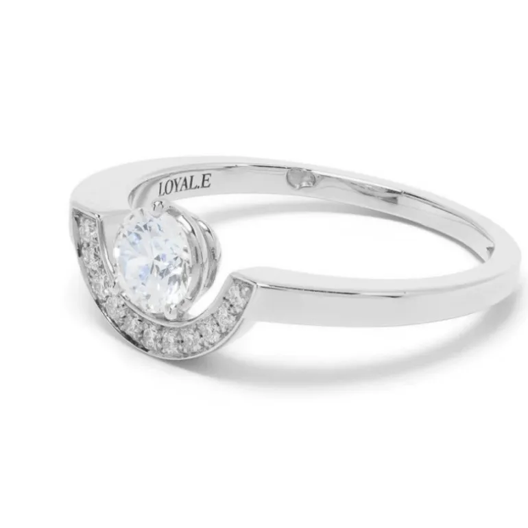 Bague Intrépide petit arc 0.5ct pavée