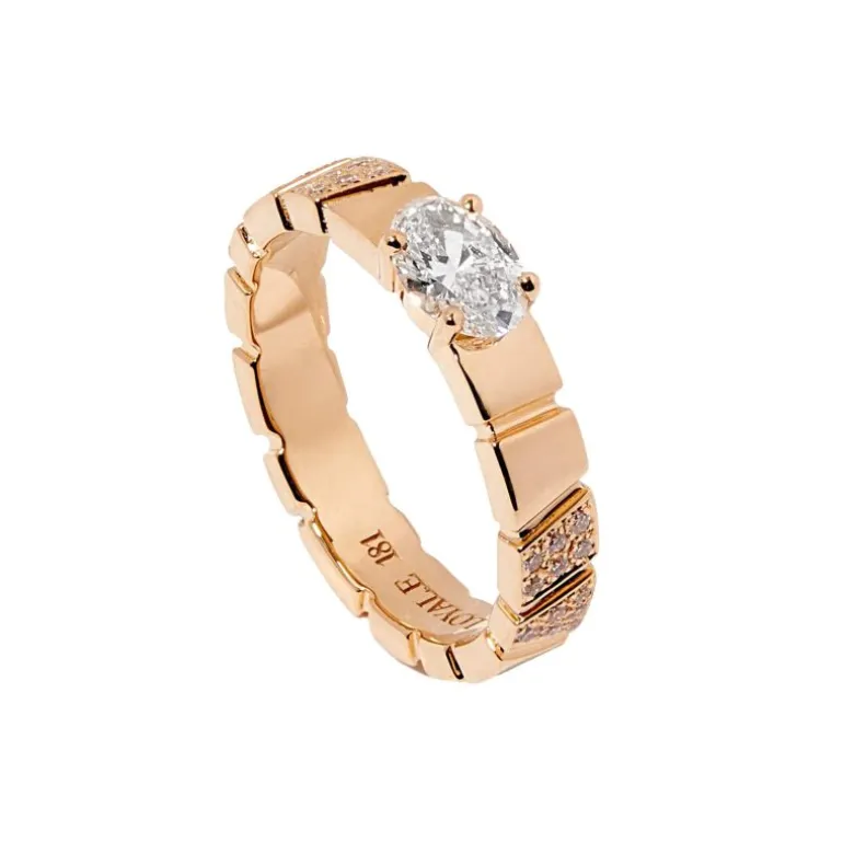 Bague Ride & Love semi-pavée 0.5ct Ovale