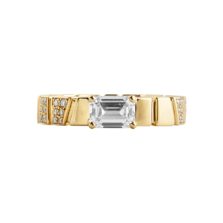 Bague Ride & Love semi-pavée 0.6ct Émeraude