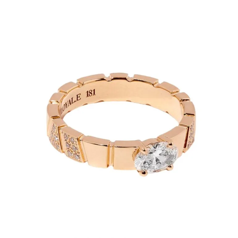 Bague Ride & Love semi-pavée 0.5ct Ovale