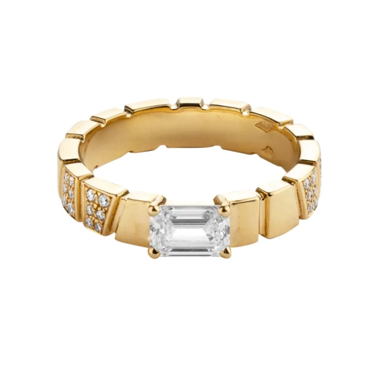 Bague Ride & Love semi-pavée 0.6ct Émeraude
