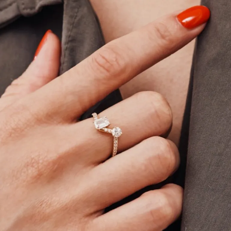 Bague Toi+Moi 0.25ct 0.6ct pavée