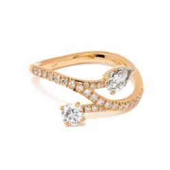 Bague Toi+Moi Toujours 0.25ct 0.35ct pavée