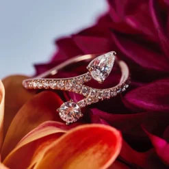 Bague Toi+Moi Toujours 0.25ct 0.35ct pav&eacute;e