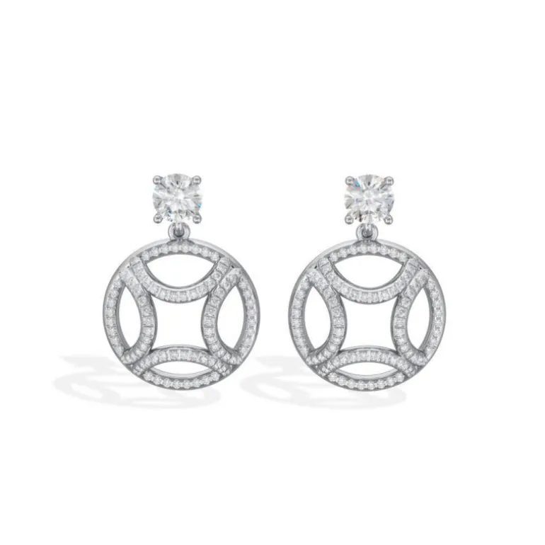 Boucles d'oreilles pendantes Perpétuel.le 0.5ct x2 pavées
