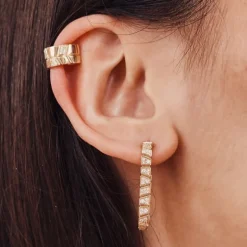 Boucles d'oreilles Ride & Love pav&eacute;es Medium