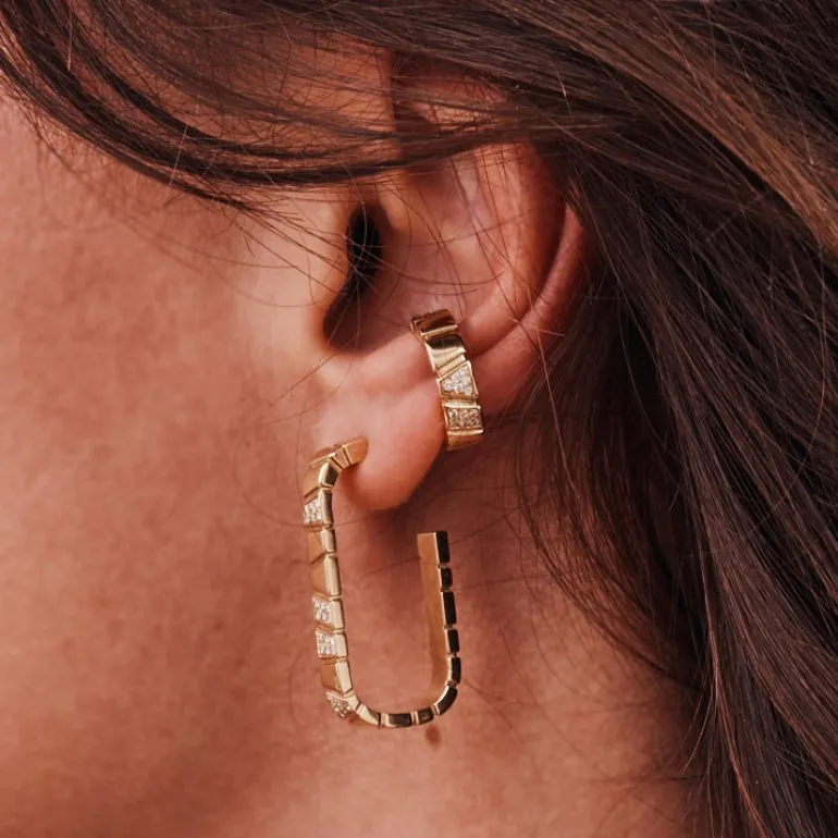 Boucles d'oreilles Ride & Love semi-pavées Medium