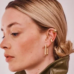 Boucles d'oreilles Ride & Love pav&eacute;es Medium