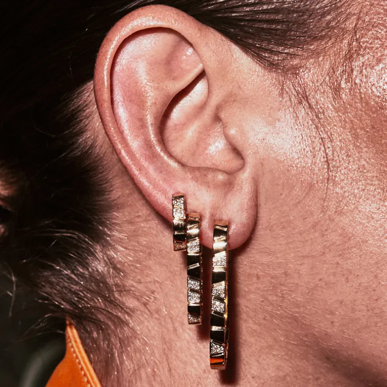Boucles d'oreilles Ride & Love semi-pavées Small