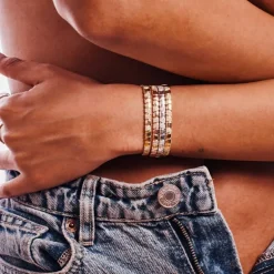 Bracelet jonc Ride & Love semi-pavé