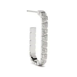 Mono-Boucle d'oreille Ride & Love pavée Medium - Or blanc 18k