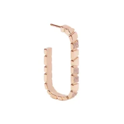 Mono-Boucle d'oreille Ride & Love pavée Medium - Or rose 18k