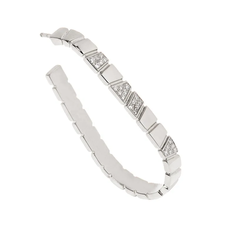 Mono-Boucle d'oreille Ride & Love semi-pavée Large