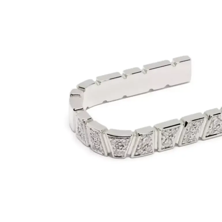 Mono-Boucle d'oreille Ride & Love pavée Medium - Or blanc 18k