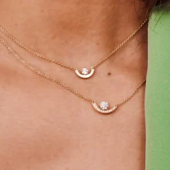 Pendentif Intrépide grand arc 1ct pavé