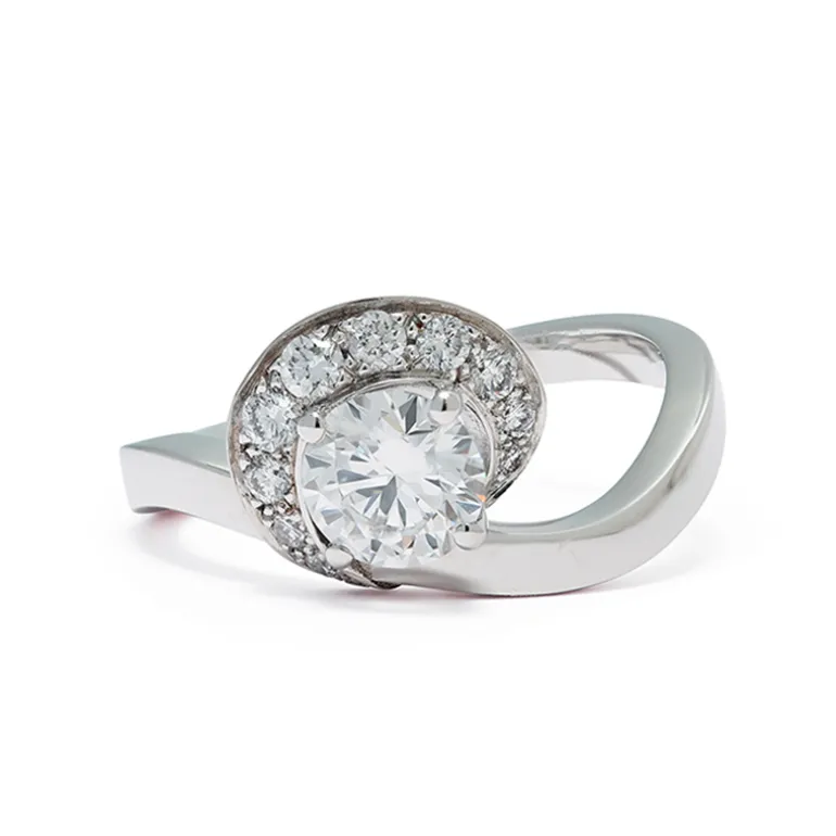 Solitaire Amour Éternel 0.5ct semi-pavé