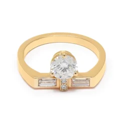Solitaire Uraeus 0.7ct pavé baguette