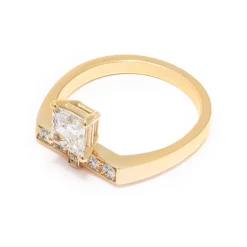 Solitaire Uraeus 0.7ct Princesse pavé